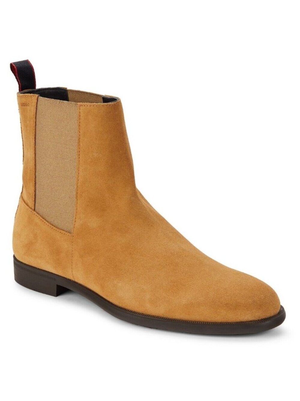 HUGO BOSS Kyron Cheb Men's Suede Chelsea Ankle Boots in Camel Size 43 / US 10